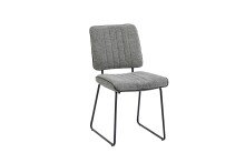 Kufenstuhl >LIAM< 4er Set in Grau aus Webstoff 45 x 83 x 61 cm (BxHxT)