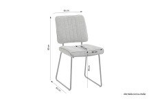 Kufenstuhl >LIAM< 4er Set in Grau aus Webstoff 45 x 83 x 61 cm (BxHxT)