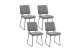 Kufenstuhl >LIAM< 4er Set in Grau aus Webstoff 45 x 83 x 61 cm (BxHxT)