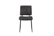 Kufenstuhl >LIAM< 4er Set in Anthrazit aus Vintage Samtstoff 45x83x61 cm (BxHxT)