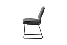 Kufenstuhl >LIAM< 4er Set in Anthrazit aus Vintage Samtstoff 45x83x61 cm (BxHxT)