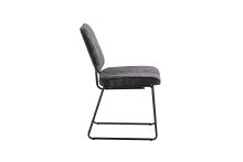 Kufenstuhl >LIAM< 4er Set in Anthrazit aus Vintage Samtstoff 45x83x61 cm (BxHxT)