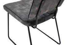 Kufenstuhl >LIAM< 4er Set in Anthrazit aus Vintage Samtstoff 45x83x61 cm (BxHxT)