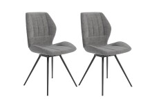 Stuhl >MANHATTAN< 2er-Set in Grau aus Mikrofaser 51...