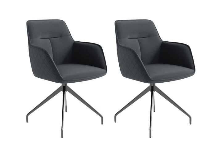Stuhl >MEMPHIS< 2er-Set in Anthrazit 62 x 96 x 60 cm (BxHxT)
