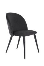 Stuhl >NAYLA< 2er-Set in Schwarz aus Samtstoff 51 x 81,5 x 60 cm (BxHxT)