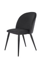Stuhl >NAYLA< 2er-Set in Schwarz aus Samtstoff 51 x 81,5 x 60 cm (BxHxT)