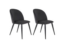 Stuhl >NAYLA< 2er-Set in Schwarz aus Samtstoff 51 x...
