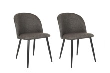 Stuhl >NAYLA< 2er-Set in Dunkelgrau aus Webstoff 51...