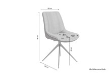 Stuhl >PHOENIX< 2er-Set in Hellgrau aus Mikrofaser 50 x 88 x 62 cm (BxHxT)