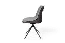 Stuhl >PHOENIX< 2er-Set in Hellgrau aus Mikrofaser 50 x 88 x 62 cm (BxHxT)