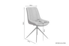 Stuhl >PHOENIX< 2er-Set in Hellgrau aus Mikrofaser 50 x 88 x 62 cm (BxHxT)