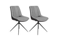 Stuhl >PHOENIX< 2er-Set in Hellgrau aus Mikrofaser 50 x 88 x 62 cm (BxHxT)