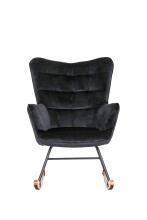 Schaukelstuhl >RICHIE< in Schwarz aus Samt 72 x 92 x 92 cm (BxHxT)