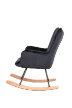 Schaukelstuhl >RICHIE< in Schwarz aus Samt 72 x 92 x 92 cm (BxHxT)