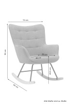 Schaukelstuhl >RICHIE< in Schwarz aus Samt 72 x 92 x 92 cm (BxHxT)