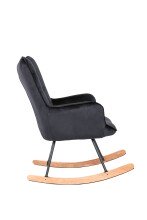 Schaukelstuhl >RICHIE< in Schwarz aus Samt 72 x 92 x 92 cm (BxHxT)