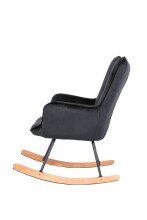 Schaukelstuhl >RICHIE< in Schwarz aus Samt 72 x 92 x 92 cm (BxHxT)