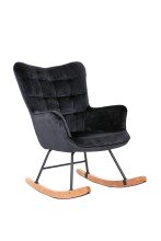 Schaukelstuhl >RICHIE< in Schwarz aus Samt 72 x 92...