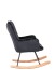 Schaukelstuhl >RICHIE< in Schwarz aus Samt 72 x 92 x 92 cm (BxHxT)
