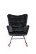Schaukelstuhl >RICHIE< in Schwarz aus Samt 72 x 92 x 92 cm (BxHxT)