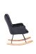 Schaukelstuhl >RICHIE< in Schwarz aus Samt 72 x 92 x 92 cm (BxHxT)
