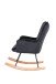 Schaukelstuhl >RICHIE< in Schwarz aus Samt 72 x 92 x 92 cm (BxHxT)