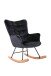 Schaukelstuhl >RICHIE< in Schwarz aus Samt 72 x 92 x 92 cm (BxHxT)