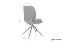 Stuhl >SNAP< 2er-Set in Anthrazit aus Bouclè-Vintagestoff 46x87x55 cm (BxHxT)