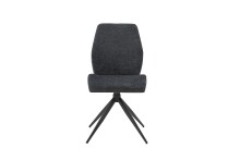 Stuhl >SNAP< 2er-Set in Anthrazit aus Bouclè-Vintagestoff 46x87x55 cm (BxHxT)