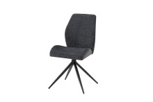 Stuhl >SNAP< 2er-Set in Anthrazit aus Bouclè-Vintagestoff 46x87x55 cm (BxHxT)