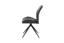 Stuhl >SNAP< 2er-Set in Anthrazit aus Bouclè-Vintagestoff 46x87x55 cm (BxHxT)