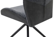 Stuhl >SNAP< 2er-Set in Anthrazit aus Bouclè-Vintagestoff 46x87x55 cm (BxHxT)