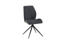 Stuhl >SNAP< 2er-Set in Anthrazit aus Bouclè-Vintagestoff 46x87x55 cm (BxHxT)