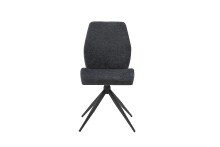 Stuhl >SNAP< 2er-Set in Anthrazit aus Bouclè-Vintagestoff 46x87x55 cm (BxHxT)
