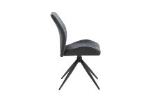 Stuhl >SNAP< 2er-Set in Anthrazit aus Bouclè-Vintagestoff 46x87x55 cm (BxHxT)