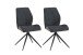 Stuhl >SNAP< 2er-Set in Anthrazit aus Bouclè-Vintagestoff 46x87x55 cm (BxHxT)