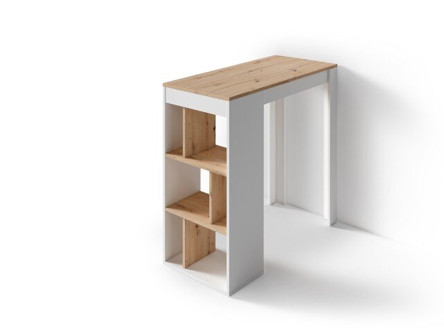 Bartisch >MOBY< in Weiß/Eiche-Optik 110 x 104 x 50 cm (BxHxT)