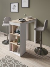 Bartisch >MOBY< in Weiß/Eiche-Optik 110 x 104 x 50 cm (BxHxT)