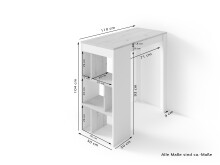 Bartisch >MOBY< in Weiß/Eiche-Optik 110 x 104 x 50 cm (BxHxT)
