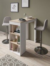 Bartisch >MOBY< in Weiß/Eiche-Optik 110 x 104 x 50 cm (BxHxT)