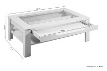 Couchtisch >RALPH< in Weiß 110 x 43 x 67 cm (BxHxT)