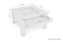 Couchtisch >RALPH< in Weiß 67 x 43 x 67 cm (BxHxT)