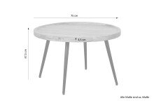 Couchtisch >ROMY< aus Akazie 75 x 47,5 x 75 cm (BxHxT)