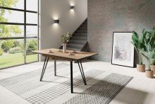 Tisch >BERLIN< in Eiche-Optik 120-160 x 75 x 80 cm (BxHxT)
