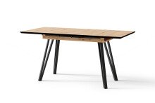 Tisch >BERLIN< in Eiche-Optik 120-160 x 75 x 80 cm (BxHxT)