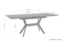 Tisch >BREMEN< in Eiche-Optik Schwarz 160-200 x 75 x 90 cm (BxHxT)