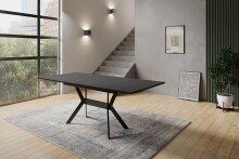 Tisch >BREMEN< in Eiche-Optik Schwarz 160-200 x 75 x 90 cm (BxHxT)
