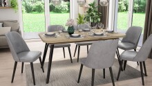 Tisch >LIFE< in Eiche-Optik 160-240 x 76 x 90 cm (BxHxT)
