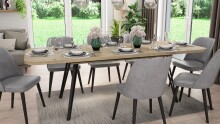 Tisch >LIFE< in Eiche-Optik 160-240 x 76 x 90 cm (BxHxT)